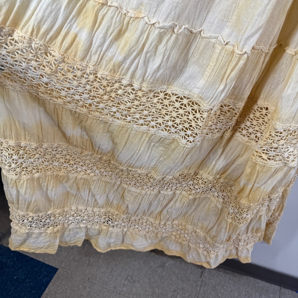 Jen’s Pirate Booty Yellow Tie Dye Cotton Waimea Boho Maxi Dress Size S - Picture 4 of 13